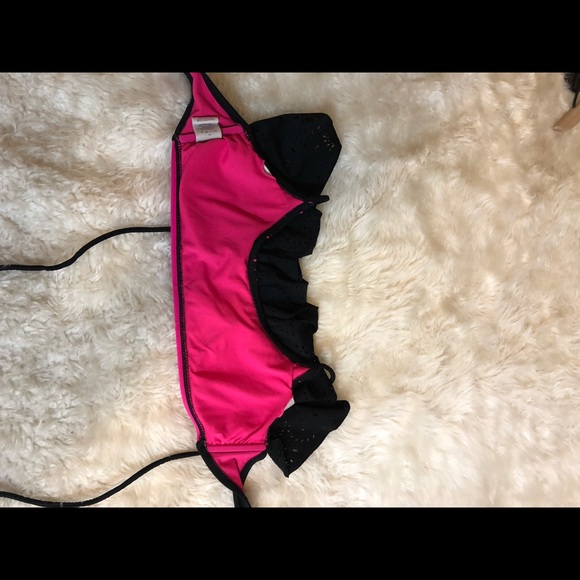 3/$10 OP Black and Hot Pink Flounce Bikini Top, 11 - Picture 5 of 5